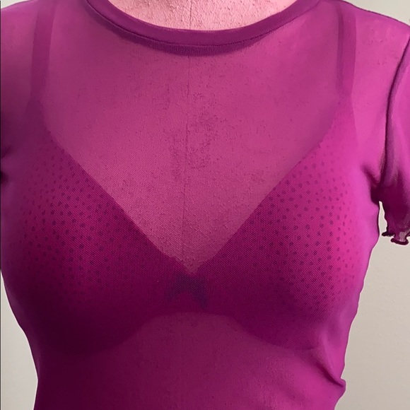 Forever21 Lettuce Sheer Mesh top - Picture 4 of 6